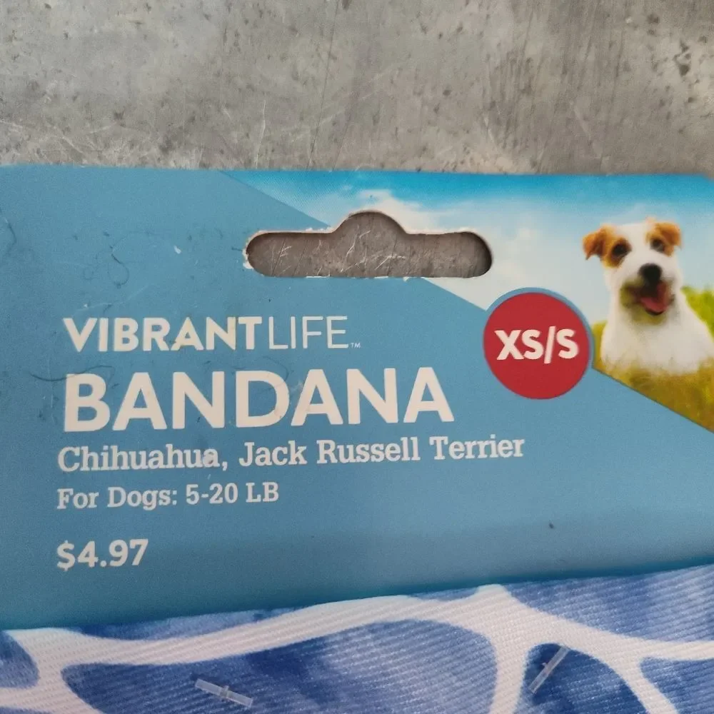 Vibrant Life 2 Packs Dog Pet Bandanas XS/S Slide Onto Collar
